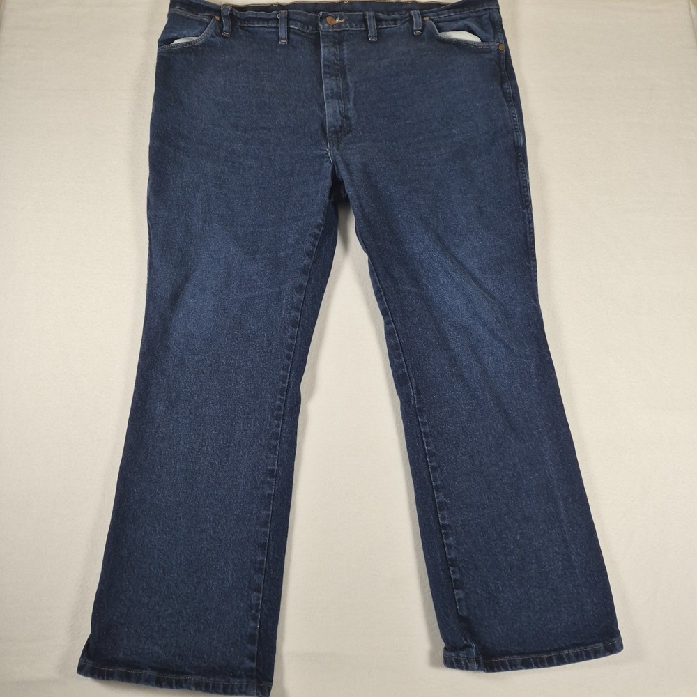 Wrangler Blue Jeans Men's 46x30 Cowboy Cut Straight Leg Dark Wash Denim 947STR